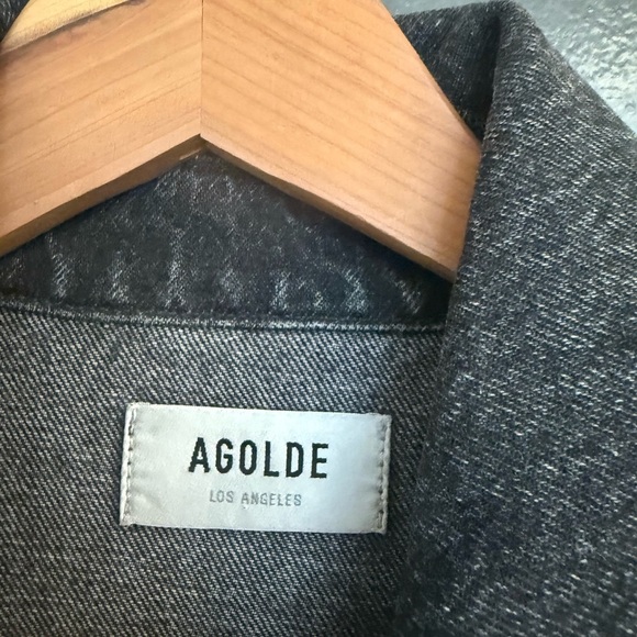 Agolde oversized S Charcoal Cropped Jean Jacket mint as new as possible cond - Picture 4 of 16